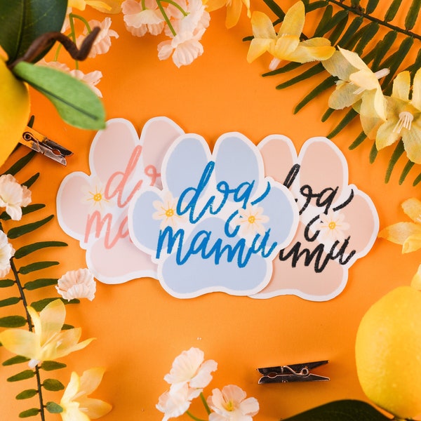Dog Mama Sticker, Dog Sticker, Dog Mom, Paw Print Sticker