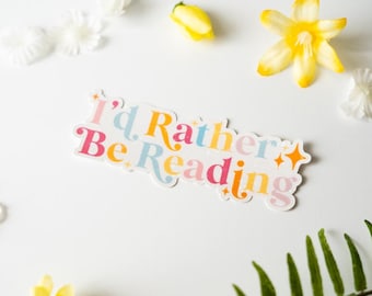 Rather Be Reading Sticker, Book Lover Sticker