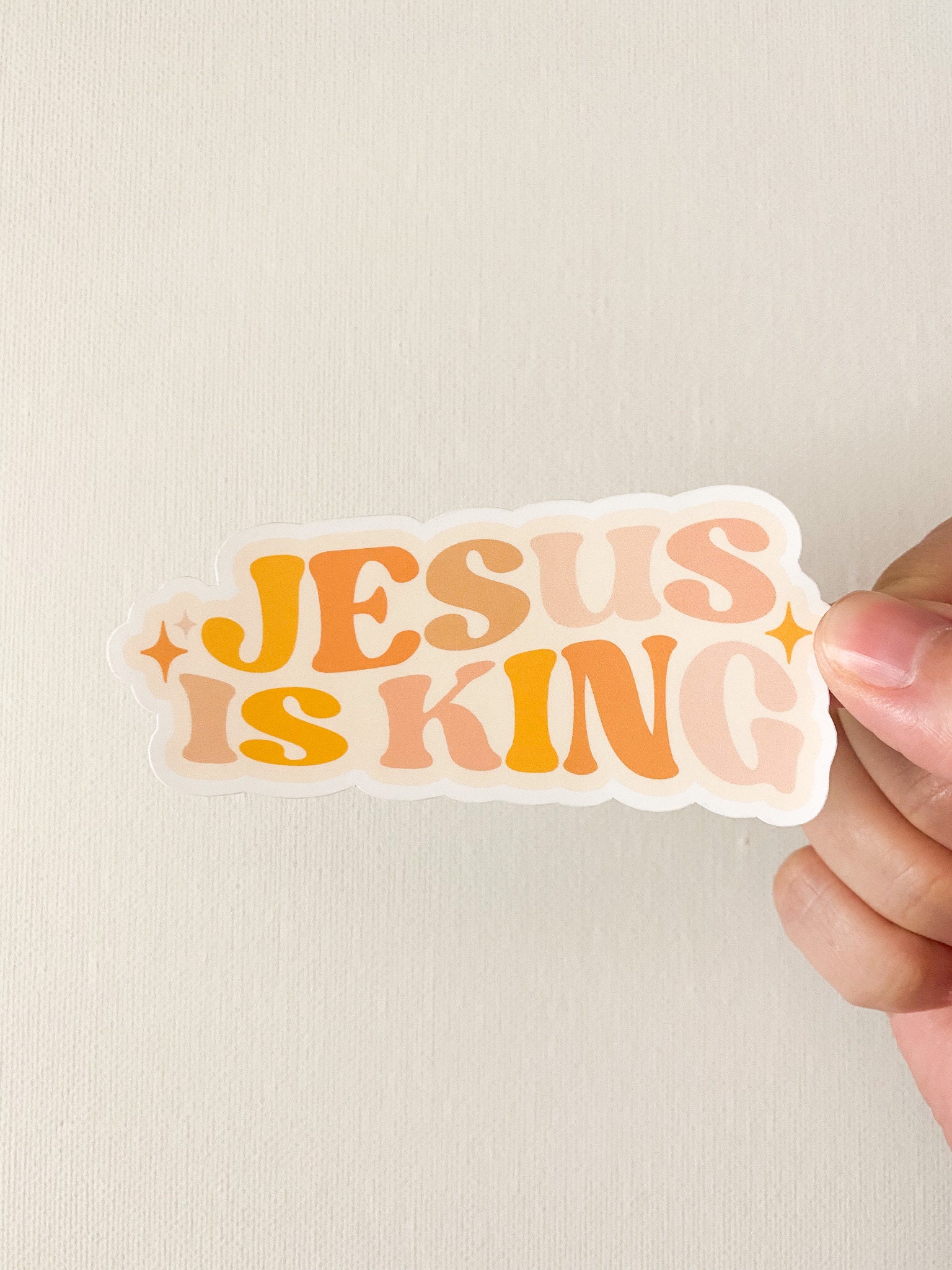 Jesus is King Sticker Faith Christian Retro Etsy