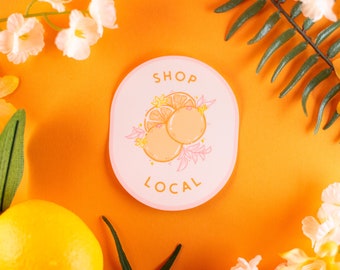 Shop Local Sticker, Oranges Illustration, Fruit Illustration