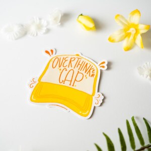 Overthinker Cap Sticker, Overthinking, Hat, Cute Saying, Trucker Hat