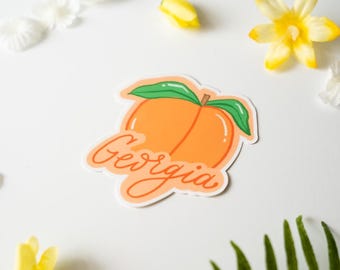 Georgia Sticker, Georgia Peach Sticker, Peach Sticker, Fruit, Food, Travel