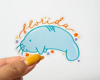 FL Manatee Sticker, Florida Manatee, Manatee, Sea Life, Animal