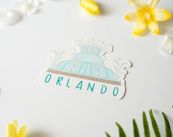 Pegatina de la fuente del lago Eola: Viajes a Orlando, Florida