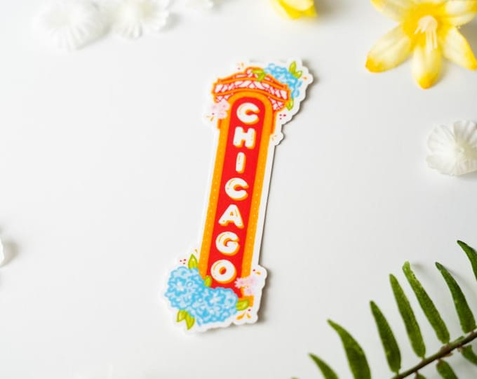Chicago Sign Sticker, Illinois, Travel, Theatre