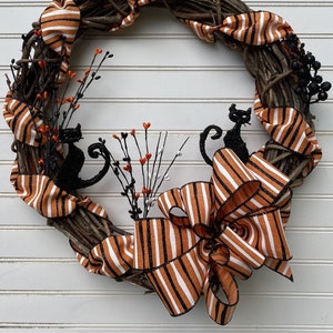 Playful Cat Halloween Wreath