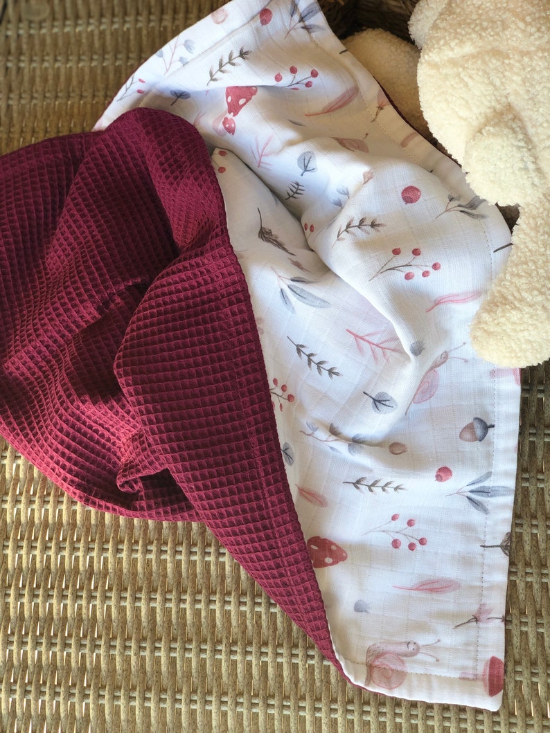 Personalized Waffle Muslin Organic Baby Blanket Custom Baby Etsy
