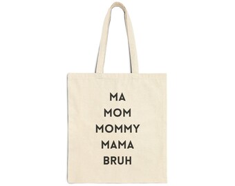Ma Mom Mommy Cotton Canvas Tote Bag, Mom Tote, Gift for Mom