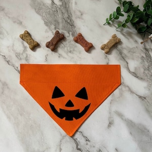 Jack-o-Lantern Dog Bandana- Funny Dog Bandana- Cat Bandana- Pet Accessory