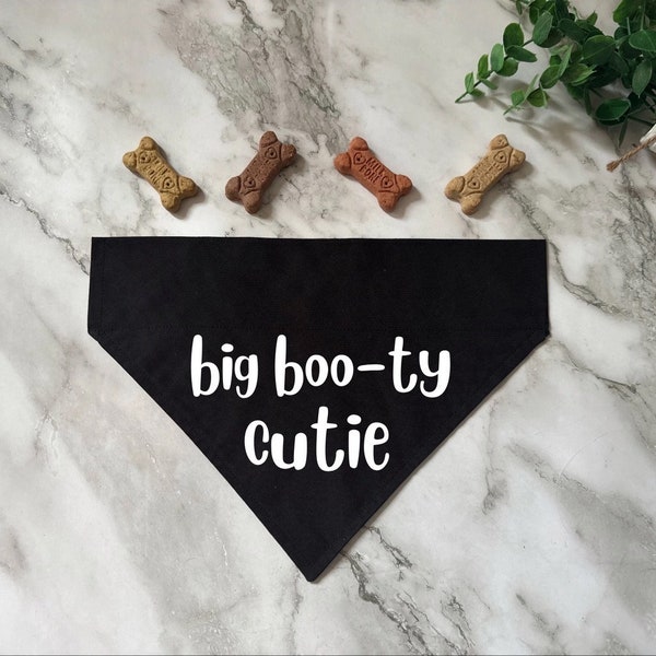 Big Booty Cutie Dog Bandana- Halloween- Howl-o-ween- Funny Dog Bandana- Dog Costume- Pet Accessory