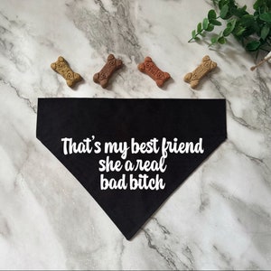 That’s My Best Friend, She a Real Bad Bitch-Over The Collar Dog Bandana- Funny Dog Bandana- Cat Bandana