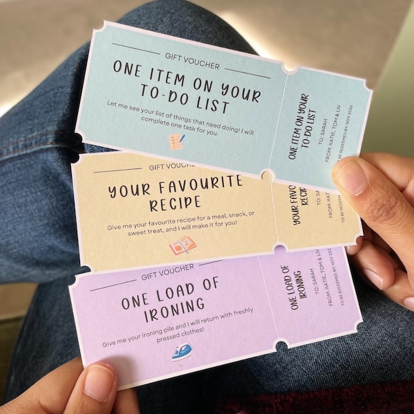 Gift of Time Vouchers | Personalised Acts of Service Coupons
