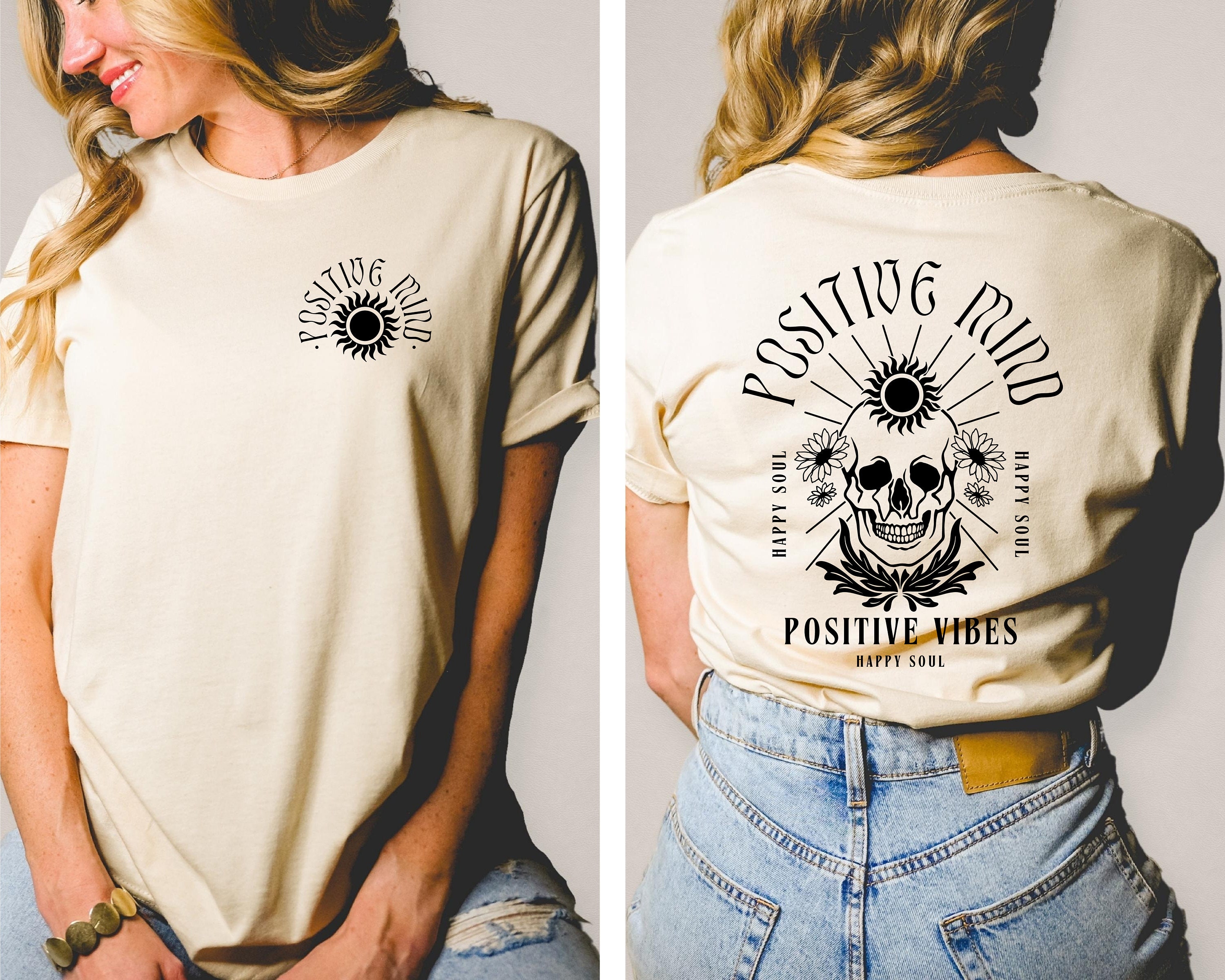 Discover Funny Stay Positive Shirt, Funny Skeleton Shirt, Stay Positive Skull Shirt, Funny Saying Skull Shirt, Positive Vibes Shirt, Motivational Tee