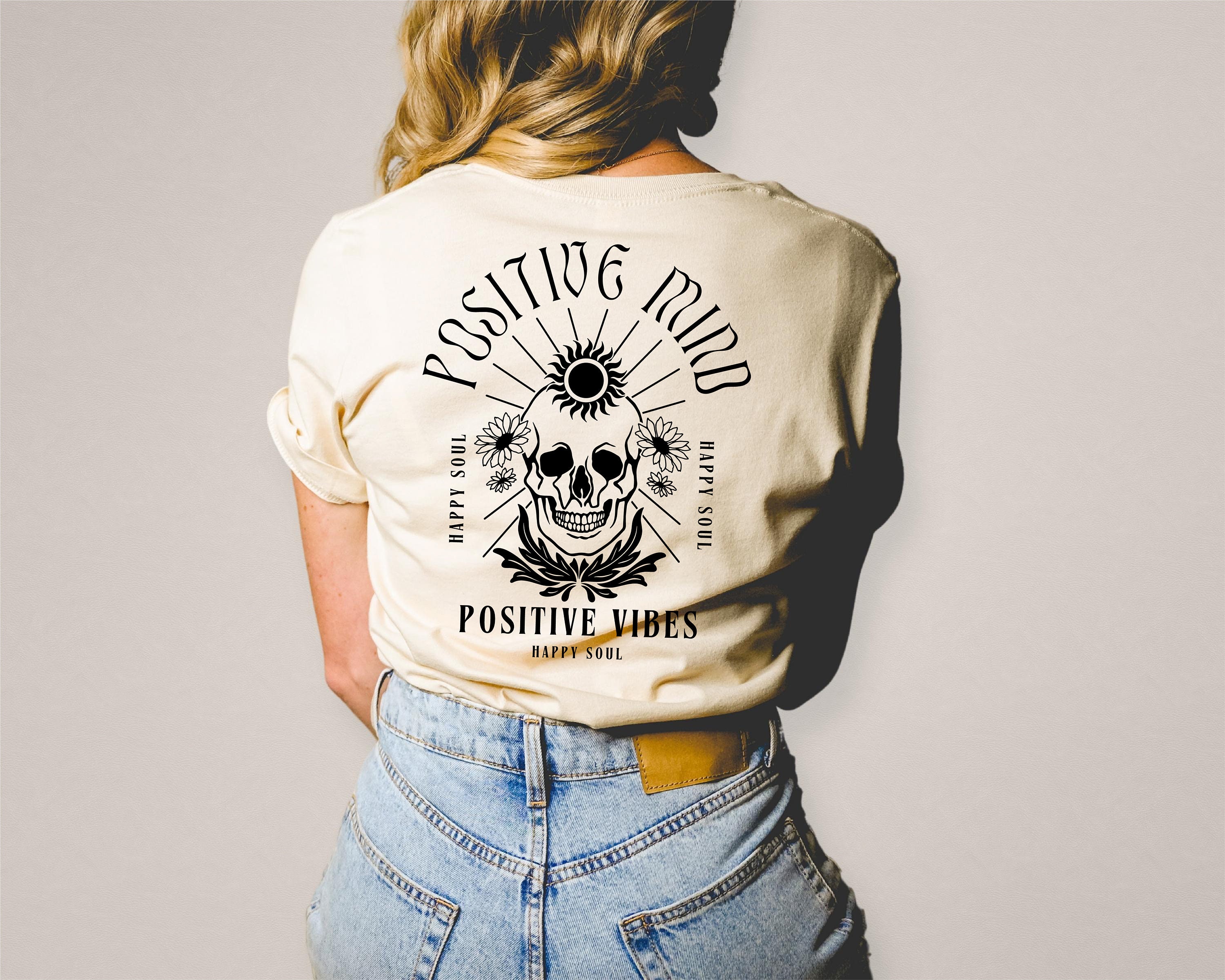 Discover Funny Stay Positive Shirt, Funny Skeleton Shirt, Stay Positive Skull Shirt, Funny Saying Skull Shirt, Positive Vibes Shirt, Motivational Tee