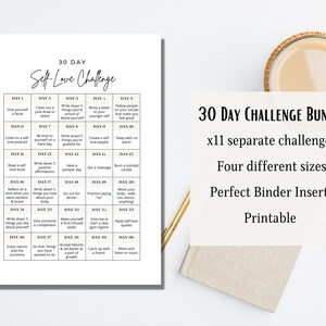 30 Day Printable Challenge | Printable Planner | Self-care Challenge ...