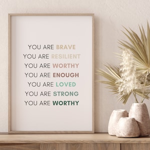 Empowering Women Print | Female Empowerment Print | Affirmation Wall Art | Girl Gifts | Feminist Wall Art | Digital Download