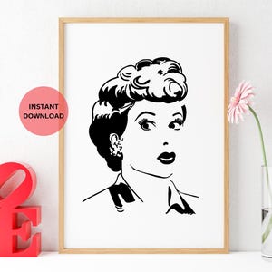 Lucille Ball | Retro Wall Art | Printable Art | Digital Download | Lucille Ball Love | I love Lucy | Lucy Ball | Digital Print