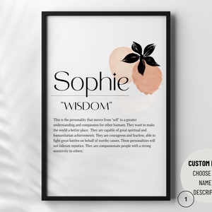 Benutzerdefinierter Name Bedeutung Print, Baby Name Print, personalisierte Kinderzimmer Wandkunst, Andenken Geschenke