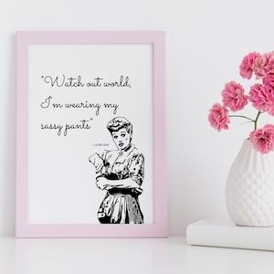 Lucille Ball | Retro Wall Art | Lucille Ball Quote | Printable Art | Digital Download | Lucille Ball Inspirational Motivational Print |