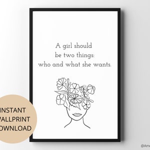 Quote wall art for girls, empowering wall art, women art, modern wall art, quote prints, digital print