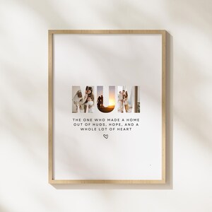 Custom MUM Photo Print | Mother&#39;s Day Gift | Personalised Wall Art for Mum | Printable Photo Collage | Mum Gift from Daughter or Son