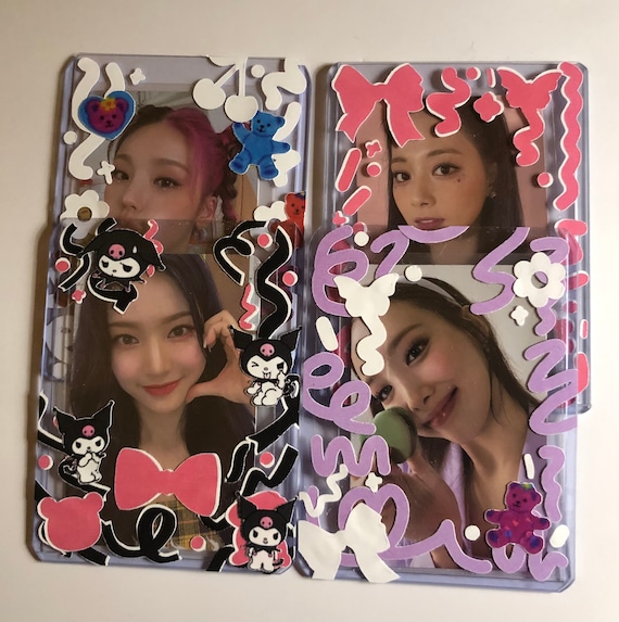 Set of 4 Decorated Toploader Toploader Kpop Photocard Etsy