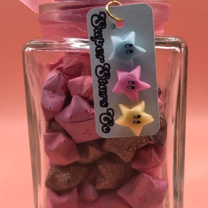Pink glam Lucky Stars jar | origami | Japanese | lucky stars | represents a special gift of love and good fortune