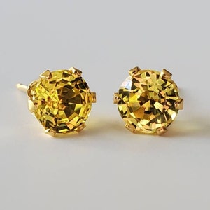 Yellow Sapphire Earrings | 14K Yellow Gold | 6mm | September Birthstone