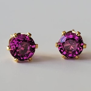 Kunzite Earrings | 14K Yellow Gold | 5mm | February Birthstone