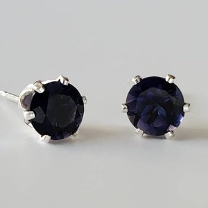Iolite Earrings | 925 Sterling Silver | 5mm | September Birthstone