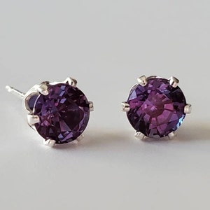 Alexandrite Earrings | 925 Sterling Silver | 6mm | June Birthstone