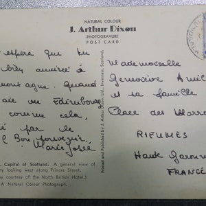 Carte postale Édimbourg Ecosse J. Arthur Dixen 1960- ~~L@@K~~