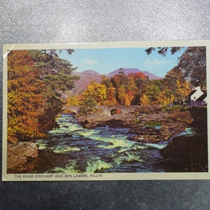 Postkarte Fluss Dochart und Ben Lawers im Hintergrund, Killin, Schottland ~~L@@K~~