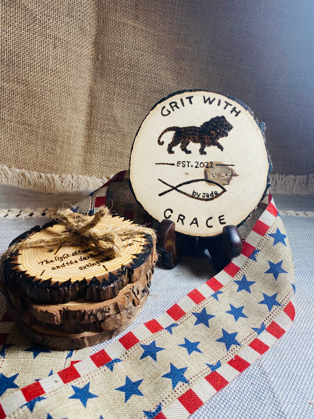 Handmade Woodburned Coaster/decor Set of 4 Etsy