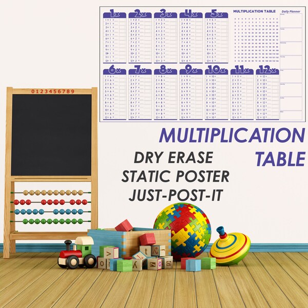 Multiplication Chart Wall Decal Etsy
