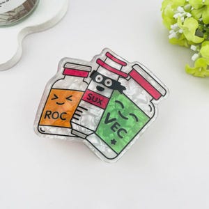 Medical Themed Acrylic Hair Claw Clip -Roc/Sux/Vec