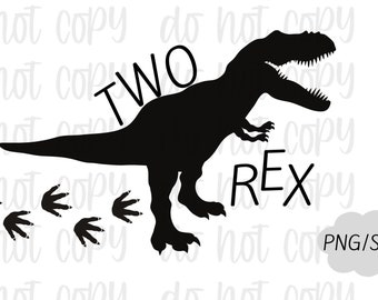Two Rex Birthday PNG SVG - Sofort Download