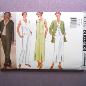 Plus Sizes, Dress Jacket, Sleeveless Top, Maxi Skirt, Tapered Pants, Pockets, Princess Seams, Butterick 6014, Sewing Pattern, Loose Fitting