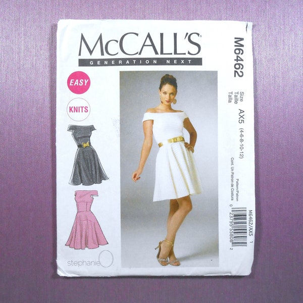 Cocktail Dress, Off Shoulder Dress, Fit n Flare Dress, McCalls 6462, Sewing Pattern, Easy to Sew, Dress Pockets, Size 6 Dress, Party Dress