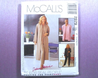 Pull On Pant, Pullover Top, Duster, Jacket, Round Neck Top, McCalls 2979, Sewing Pattern, Shawl Collar Jacket, Shawl Collar Duster, Vintage