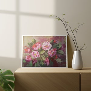 Blumenmalerei Auf Leinwand Rosa Rose Gemälde Blumen Wand Kunst Wohnzimmer Wand Dekor Home Décor Blumenstrauß