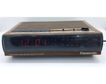 Radio despertador FM/AM Panasonic RC-6064 vintage, veta de madera probada