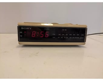 Sony ICF-C3W Dream Machine Radiosveglia digitale FM/AM anni '80 Beige Vintage Testata