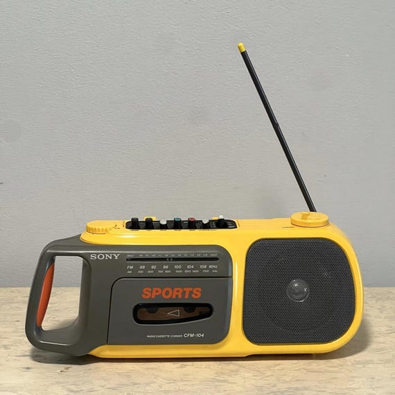 Vintage Sony Sports CFM-104 Yellow Boombox AM/FM Radio Cassette - Etsy