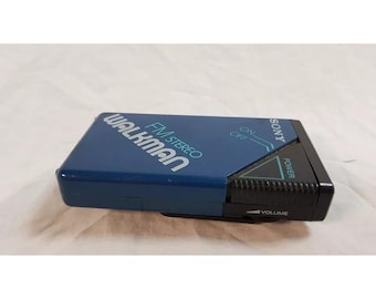 Vintage Sony SRF-20W Walkman Blå FM-stereo med bältesklämma Testad och fungerande