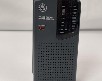 Radio de bolsillo GE modelo 7-2584A Am/Fm Receptor de 2 bandas AM FM Funcionamiento probado