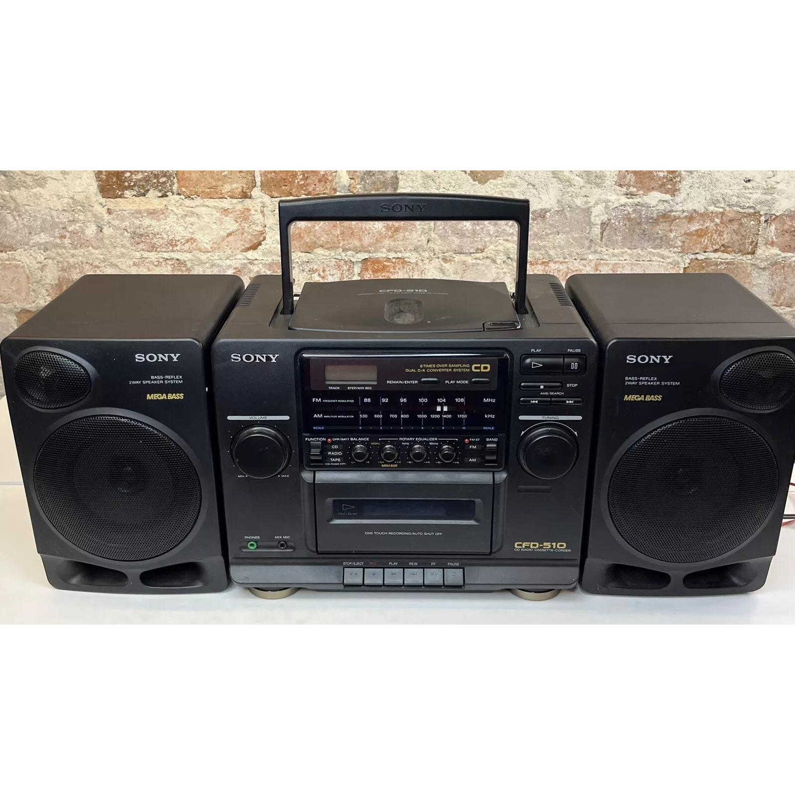 少し豊富な贈り物 Vintage 90's Sony CFD-510 CD Radio Mega Bass Speaker Boombox その他