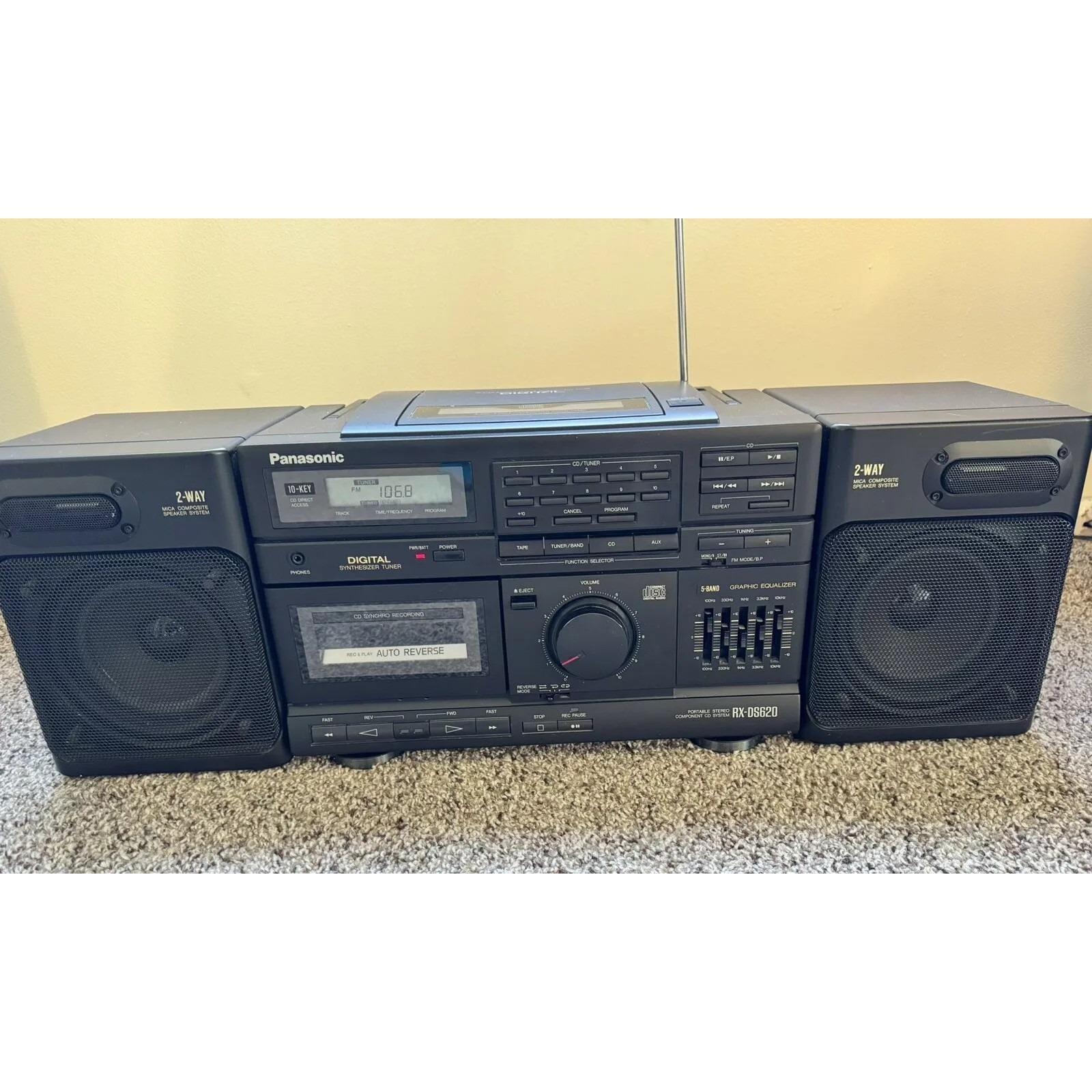 Panasonic RX-DS620 Portable Stereo CD System Cassette Am/fm Radio - Etsy Panasonic RX-DS620 Portable Stereo CD System Cassette Am/fm Radio - Etsy