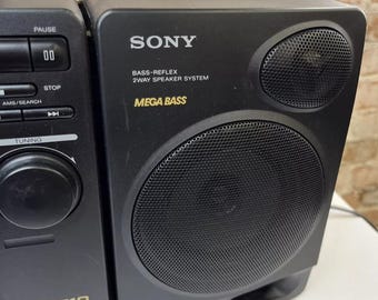 90 年代のビンテージ Sony CFD-510 CD ラジオ メガ ベース スピーカー