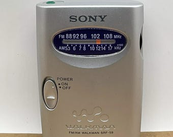 Sony SRF-59 Silver FM/AM Walkman Stereo Radio Portable - Etsy